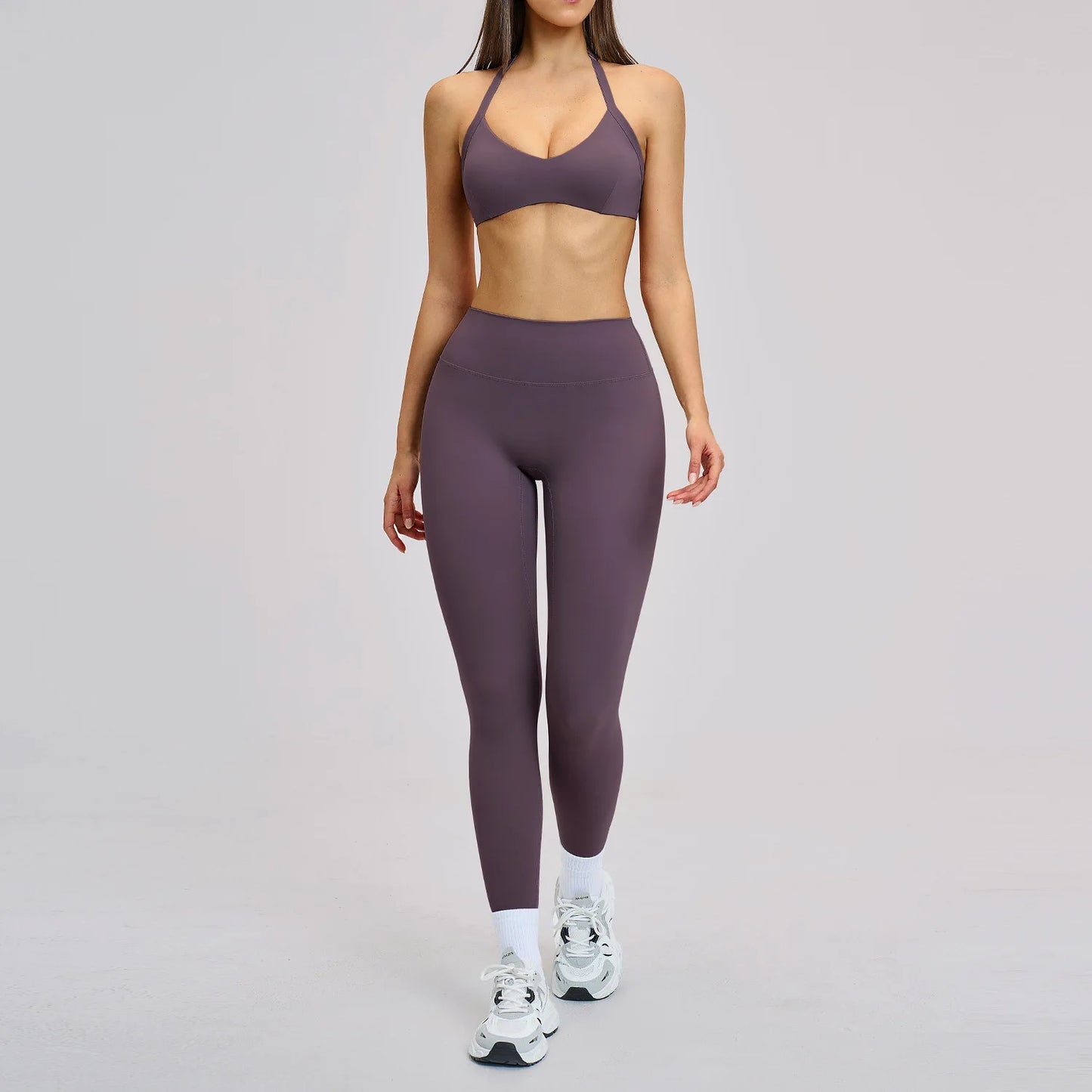 Women’s Flare Leggings Set with Hollow Back Sports Bra | Gym & Yoga