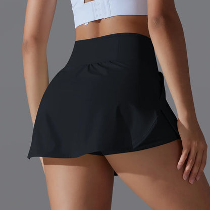Women’s Athletic Tennis Skirt with Pockets – Built-In Shorts Skort
