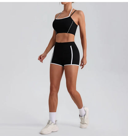 Women’s Halter Neck Fitness Tank Top – Adjustable Strap Running Sports Bra