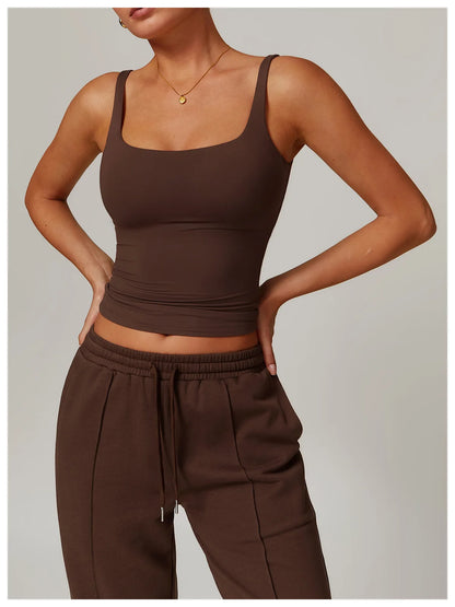 Women’s Quick-Dry U-Back Yoga Tank Top – Breathable Slim Fit Gym & Running