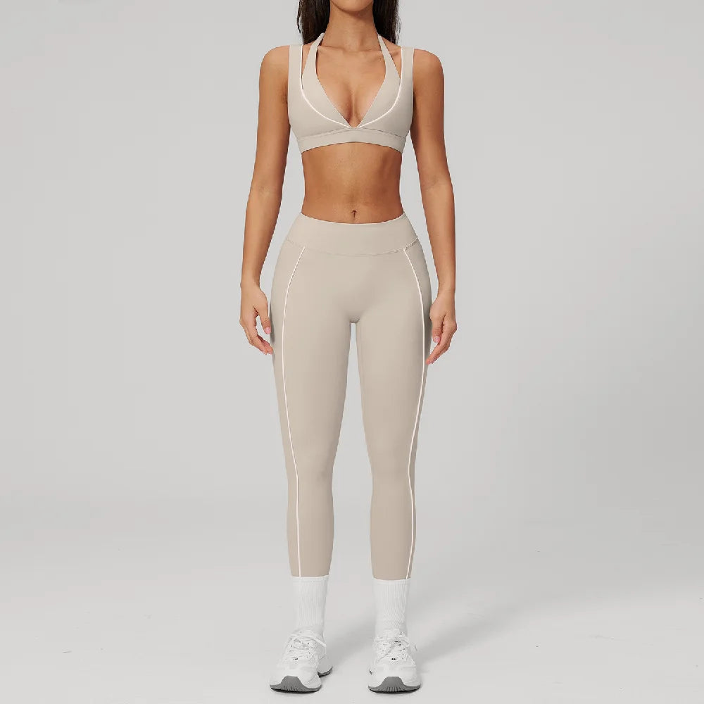 Women’s 2-Piece Active Set – High Support Bra & Contour High-Waist Shorts