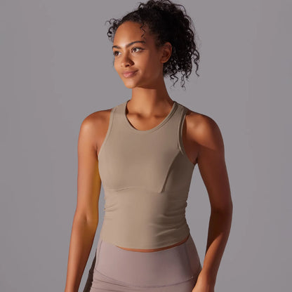 Women’s Sleeveless Gym Top – Slim Fit Quick-Dry Breathable Workout Vest