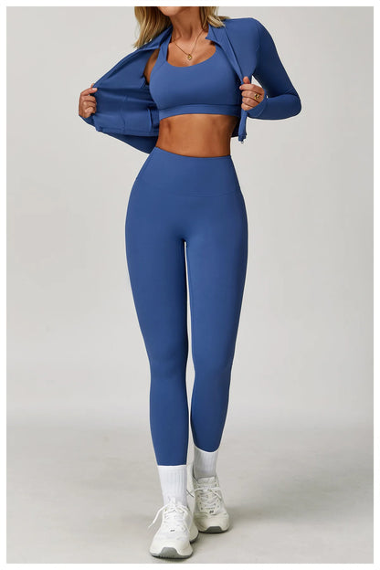 Women’s Quick-Dry Fitness Jacket – Zip-Up Long Sleeve Workout & Yoga Training Top