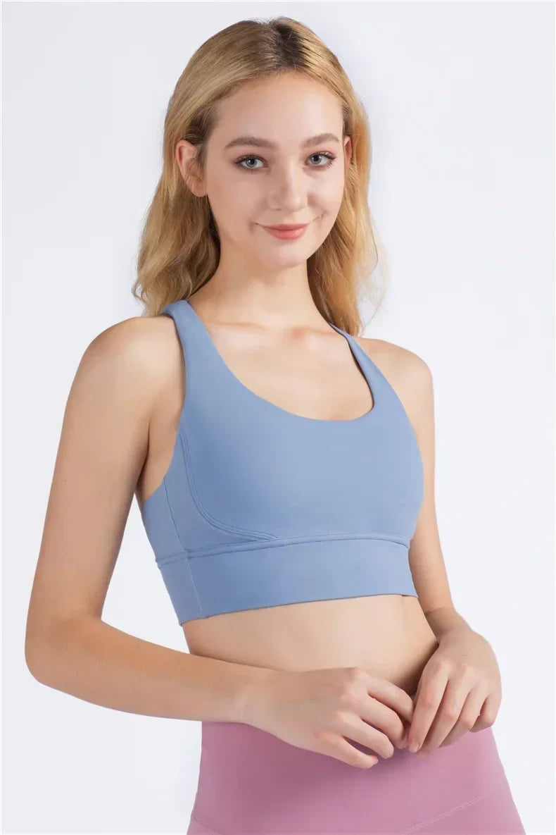 Cross Back Sports Bra for Women | Breathable Fitness & Yoga Top