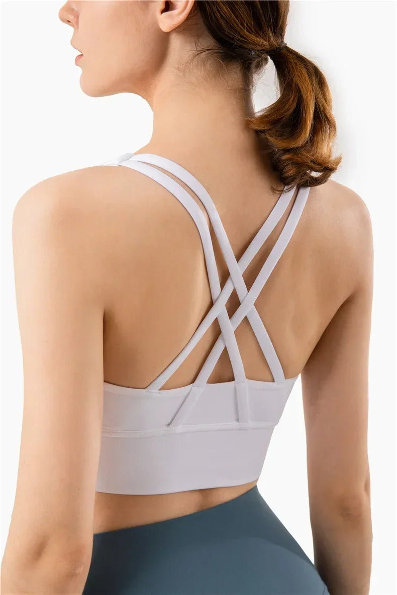 Cross Back Sports Bra for Women | Breathable Fitness & Yoga Top