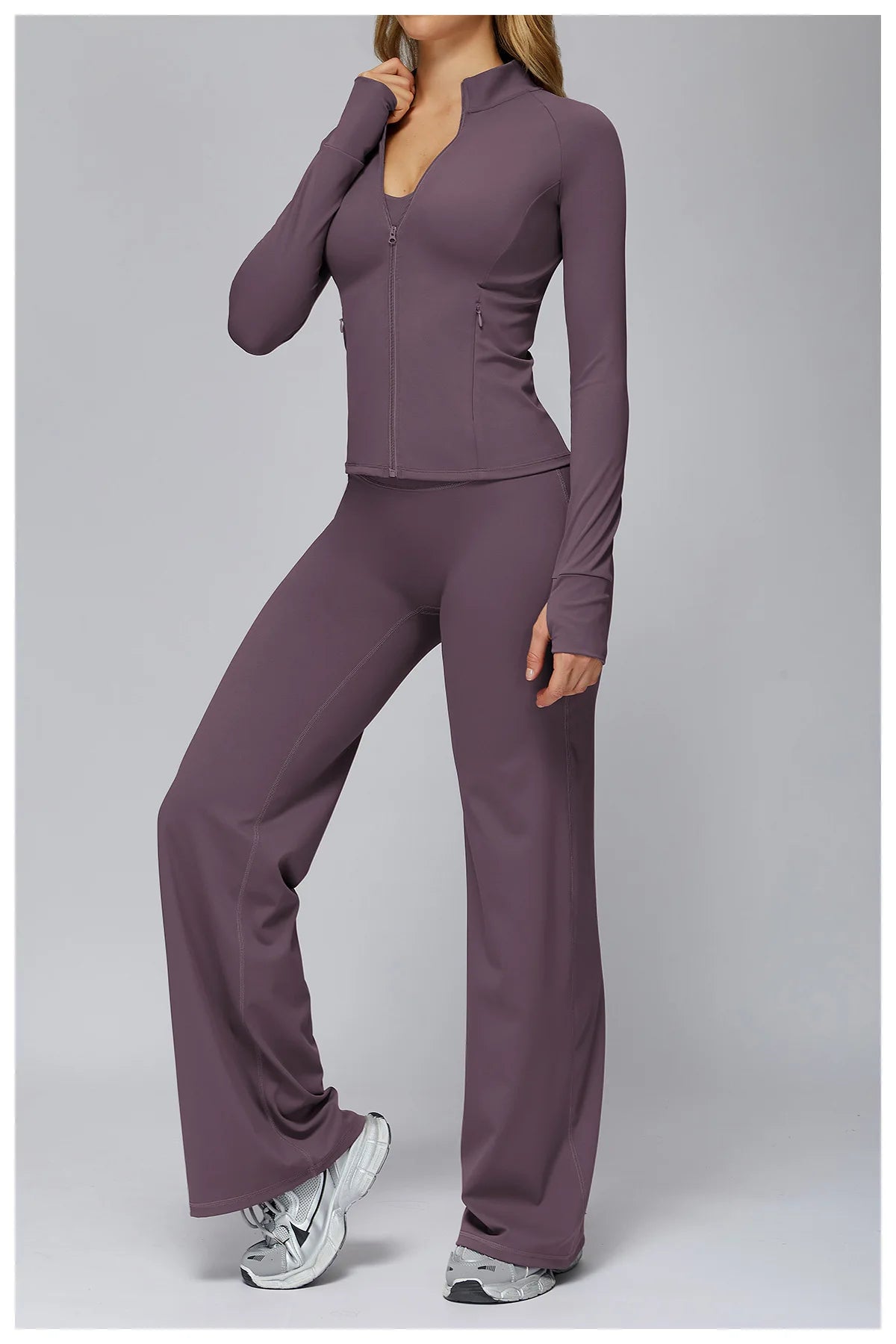 Women’s Zip-Up Performance Jacket – Long Sleeve Quick-Dry Gym & Yoga Activewear