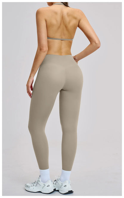 Women’s Flare Leggings Set with Hollow Back Sports Bra | Gym & Yoga