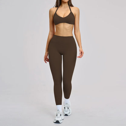 Women’s Flare Leggings Set with Hollow Back Sports Bra | Gym & Yoga