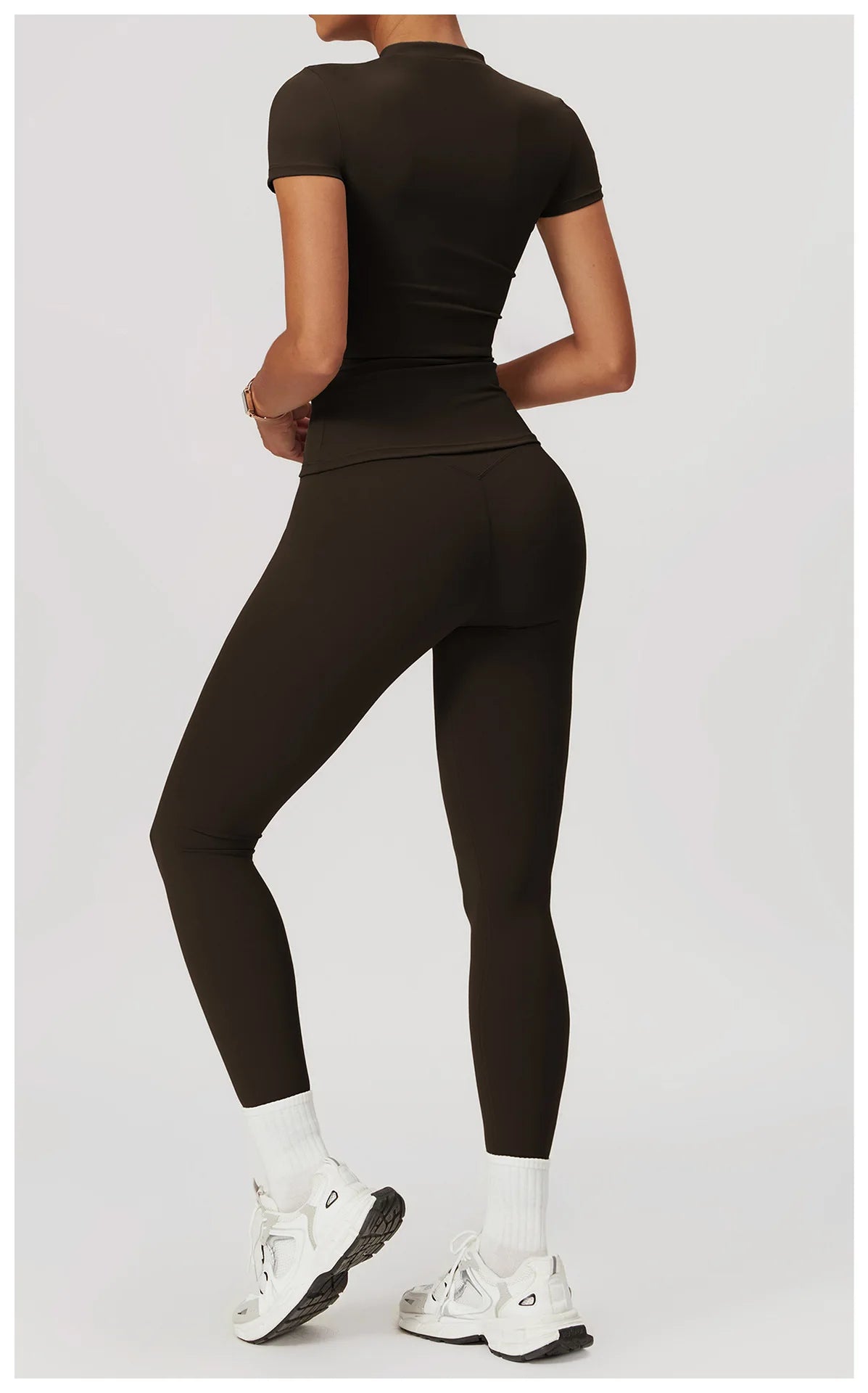 Seamless Women’s Yoga Set – Short Sleeve Top & Sculpting High-Waist Leggings Activewear