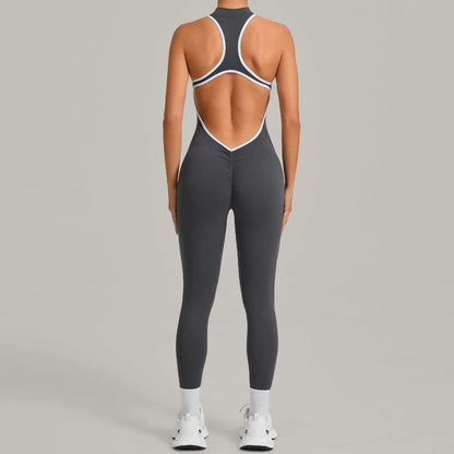 Women’s Padded Sports Jumpsuit – Fitness Overalls Gym Workout Set