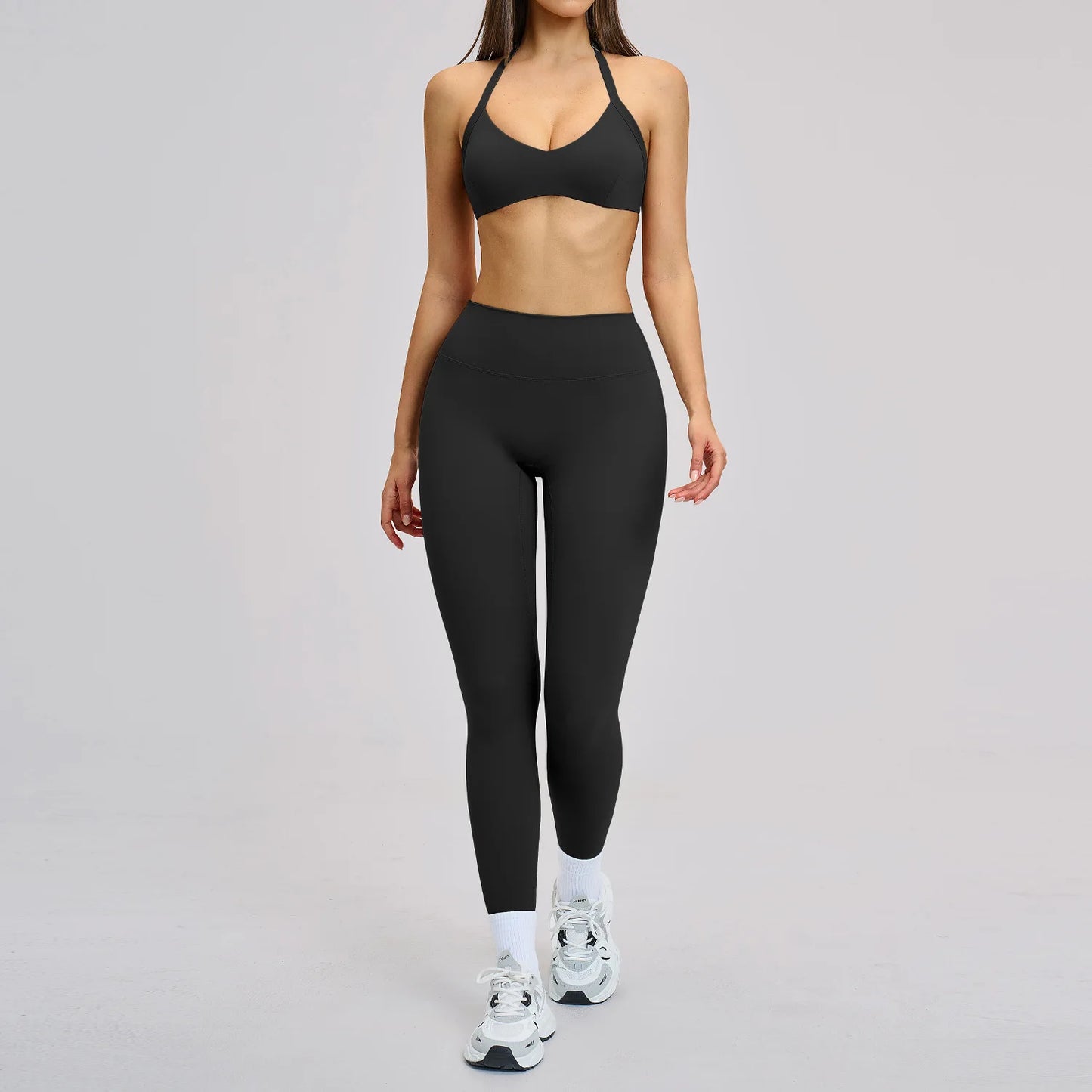 Women’s Flare Leggings Set with Hollow Back Sports Bra | Gym & Yoga