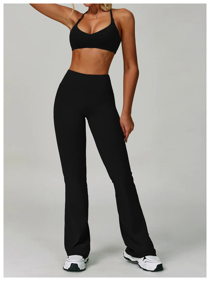 Yoga Set Women's Sportswear Yoga Suit Sports Top High Waist Leggings Two Piece Workout Clothes Fitness Gym Sets Athletic Wear