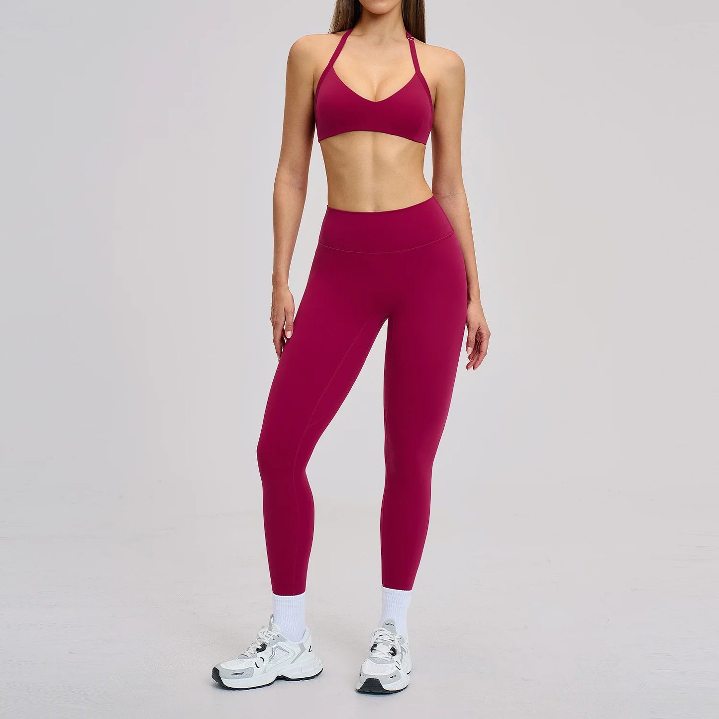 Women’s Flare Leggings Set with Hollow Back Sports Bra | Gym & Yoga