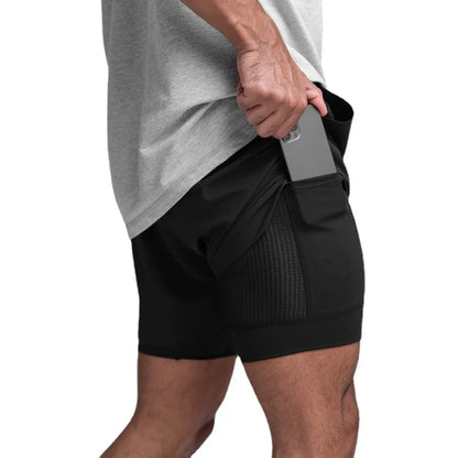 Men’s Double Layer Workout Shorts – Quick-Dry Gym, Running & Fitness Wear