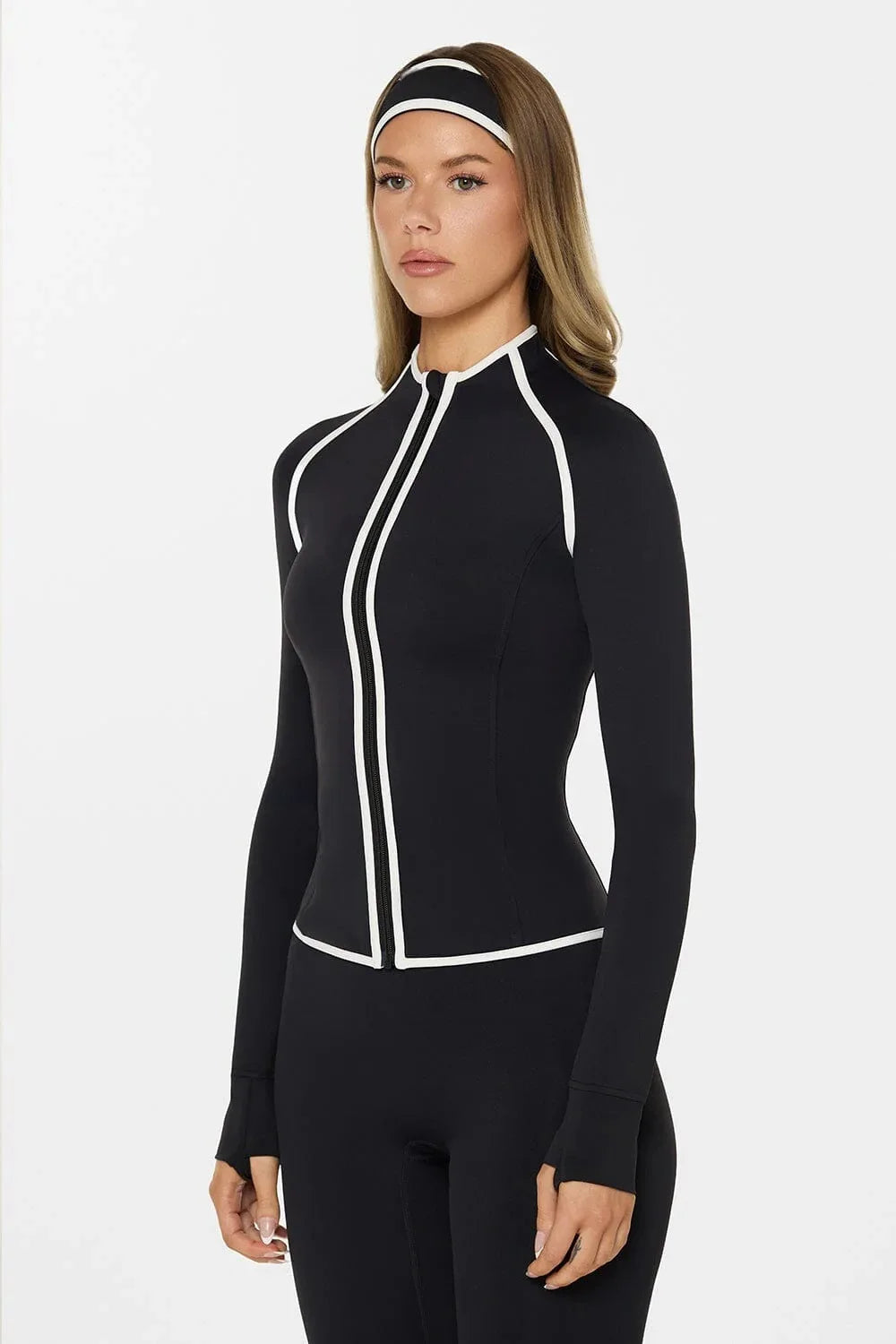 Seamless Zip Jacket Set for Women – Body Sculpting Yoga & Gym Outfit
