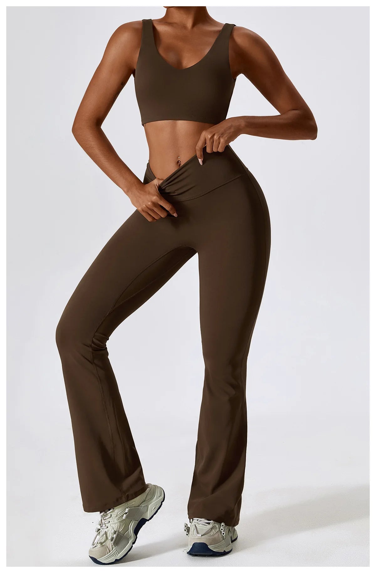 Women’s Seamless Activewear Set – Long Sleeve Crop Top & Sculpting Gym Leggings (2PCS)