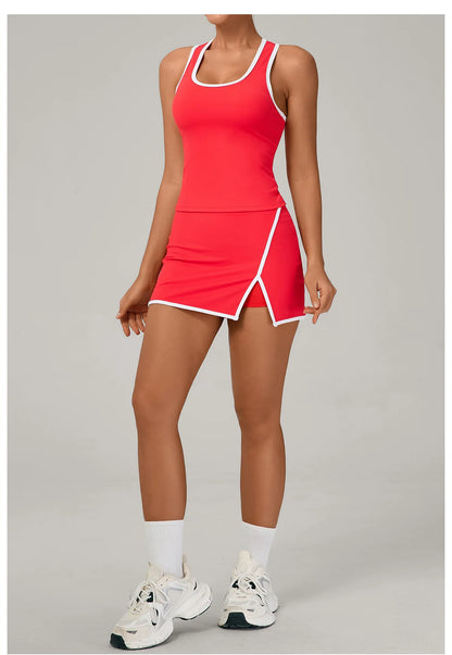 Women’s Athletic Skirt Set – Breathable Quick-Dry Tennis, Yoga & Running Outfit