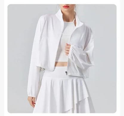 Women’s UPF 50+ UV Protection Tennis Jacket – Lightweight Cool-Fit Sports & Running Jacket
