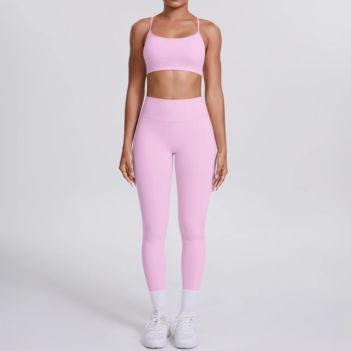 Yoga Suit Sports Set Gym Seamless High Impact Sports Bra Women's High Waist and Hips Tight Peach Buttocks Pants Womens Sportswea