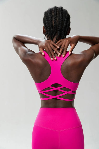 Women’s High Impact Push-Up Sports Bra – Seamless Stretch Gym Crop Top