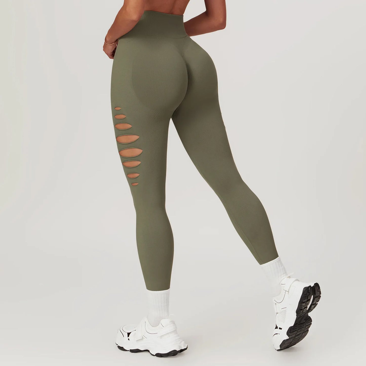 Hollowed Out Seamless Tight Yoga Pants High Waist Yoga Leggings Women Push Up Gym Workout Tights Running Fitness Sports Pants