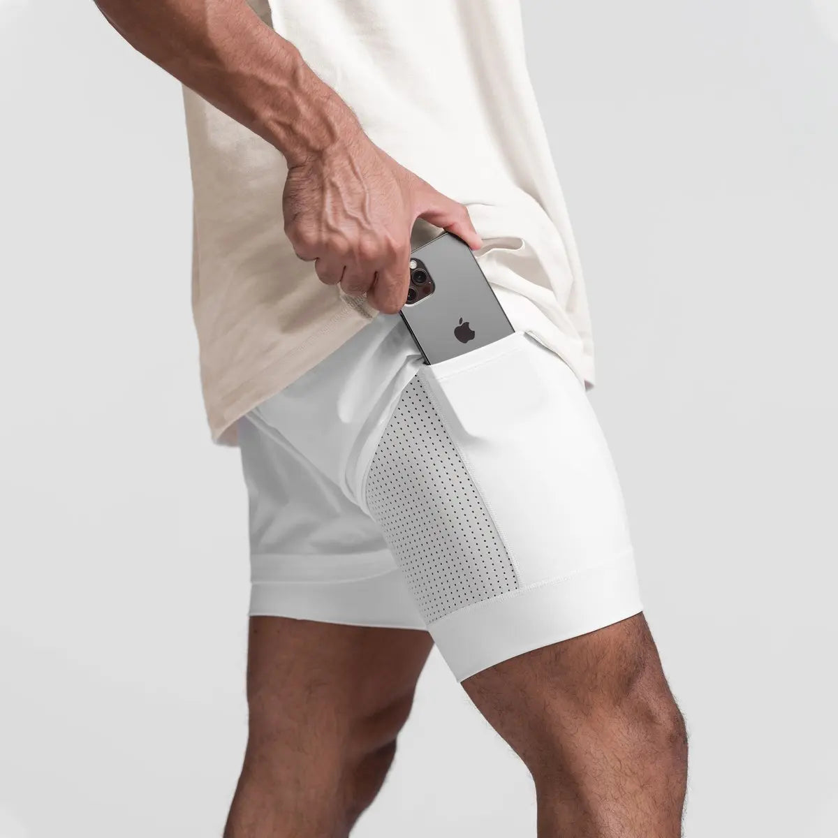 Men’s Double Layer Workout Shorts – Quick-Dry Gym, Running & Fitness Wear
