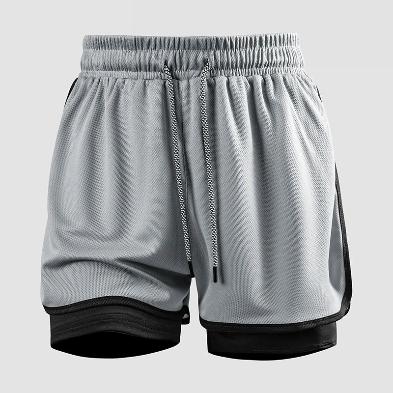 Men’s 2-in-1 Gym Running Shorts – Quick Dry Workout & Training Activewear