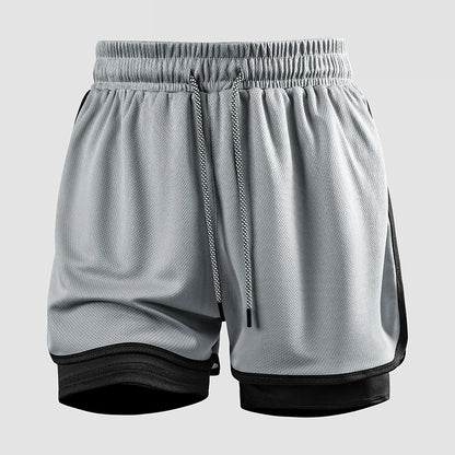 Men’s 2-in-1 Gym Running Shorts – Quick Dry Workout & Training Activewear