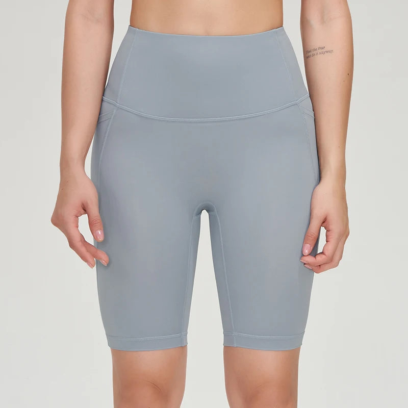 Seamless High Waist Workout Shorts for Women | Gym, Yoga & Cycling Shorts with Pockets