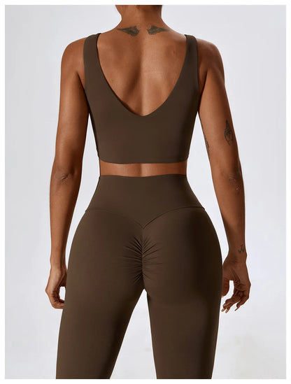 Women’s Seamless Activewear Set – Long Sleeve Crop Top & Sculpting Gym Leggings (2PCS)