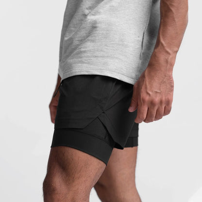 Men’s Double Layer Workout Shorts – Quick-Dry Gym, Running & Fitness Wear