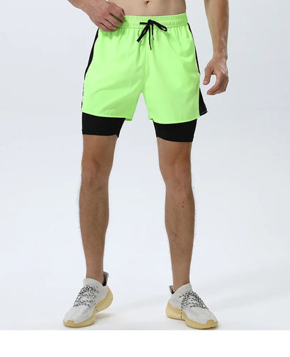 Men’s Double Layer Running Shorts – Loose Fit Quick-Dry Fitness & Training Pants