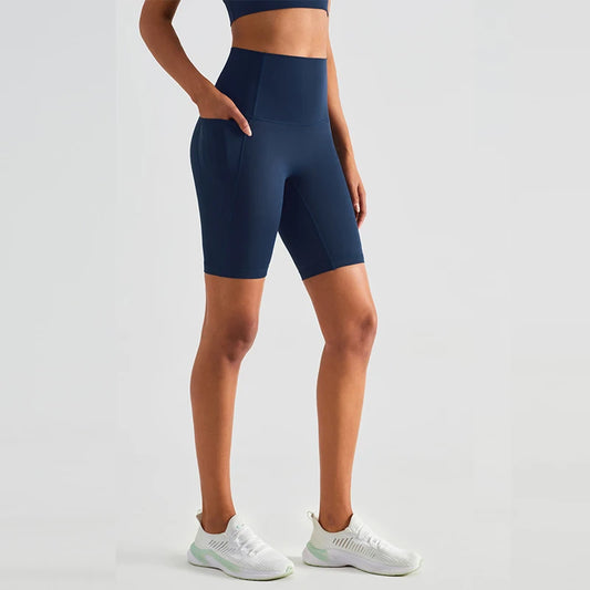 Seamless High Waist Workout Shorts for Women | Gym, Yoga & Cycling Shorts with Pockets