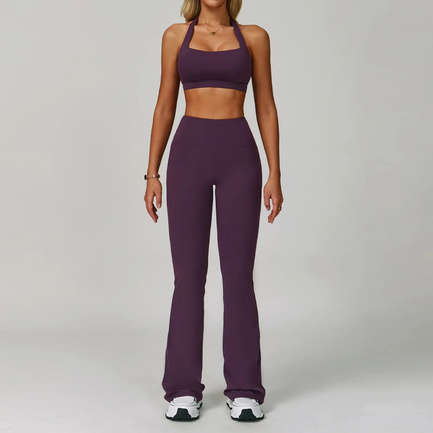 Yoga Set Women's Sportswear Yoga Suit Sports Top High Waist Leggings Two Piece Workout Clothes Fitness Gym Sets Athletic Wear