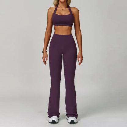 Yoga Set Women's Sportswear Yoga Suit Sports Top High Waist Leggings Two Piece Workout Clothes Fitness Gym Sets Athletic Wear