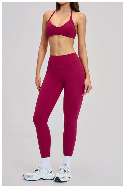Women’s Flare Leggings Set with Hollow Back Sports Bra | Gym & Yoga