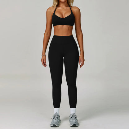 Yoga Set Women's Sportswear Yoga Suit Sports Top High Waist Leggings Two Piece Workout Clothes Fitness Gym Sets Athletic Wear