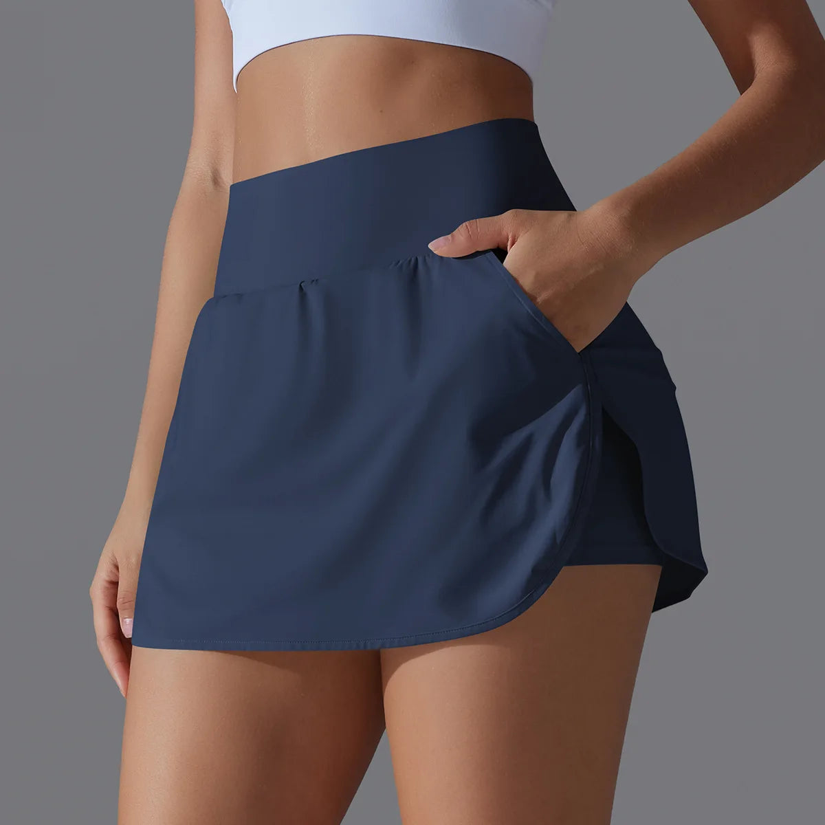Women’s Athletic Tennis Skirt with Pockets – Built-In Shorts Skort