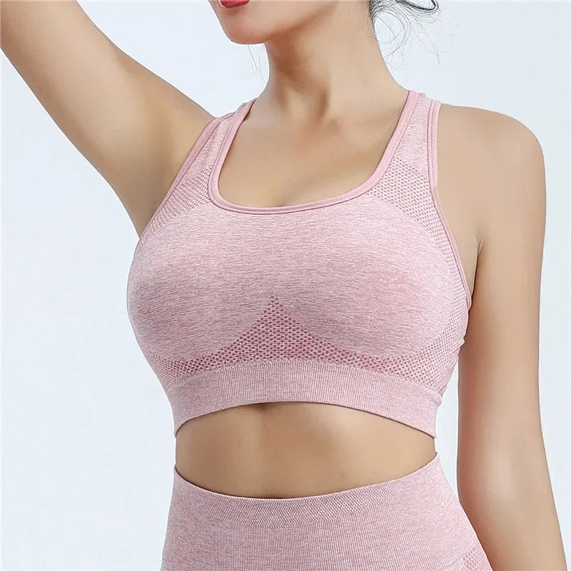 Women’s Push-Up Sports Bra – Breathable High Support Gym & Yoga Top