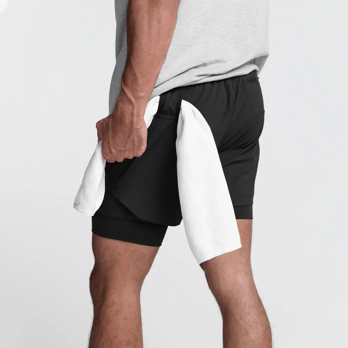 Men’s Double Layer Workout Shorts – Quick-Dry Gym, Running & Fitness Wear