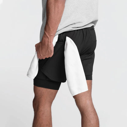 Men’s Double Layer Workout Shorts – Quick-Dry Gym, Running & Fitness Wear