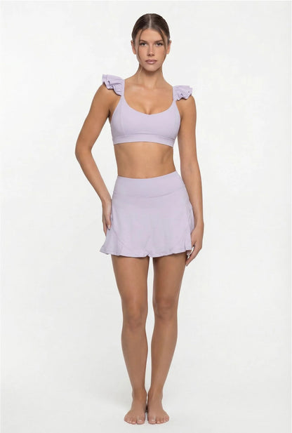 Women’s Workout Set – Anti-Exposure Yoga Bra & Skirt