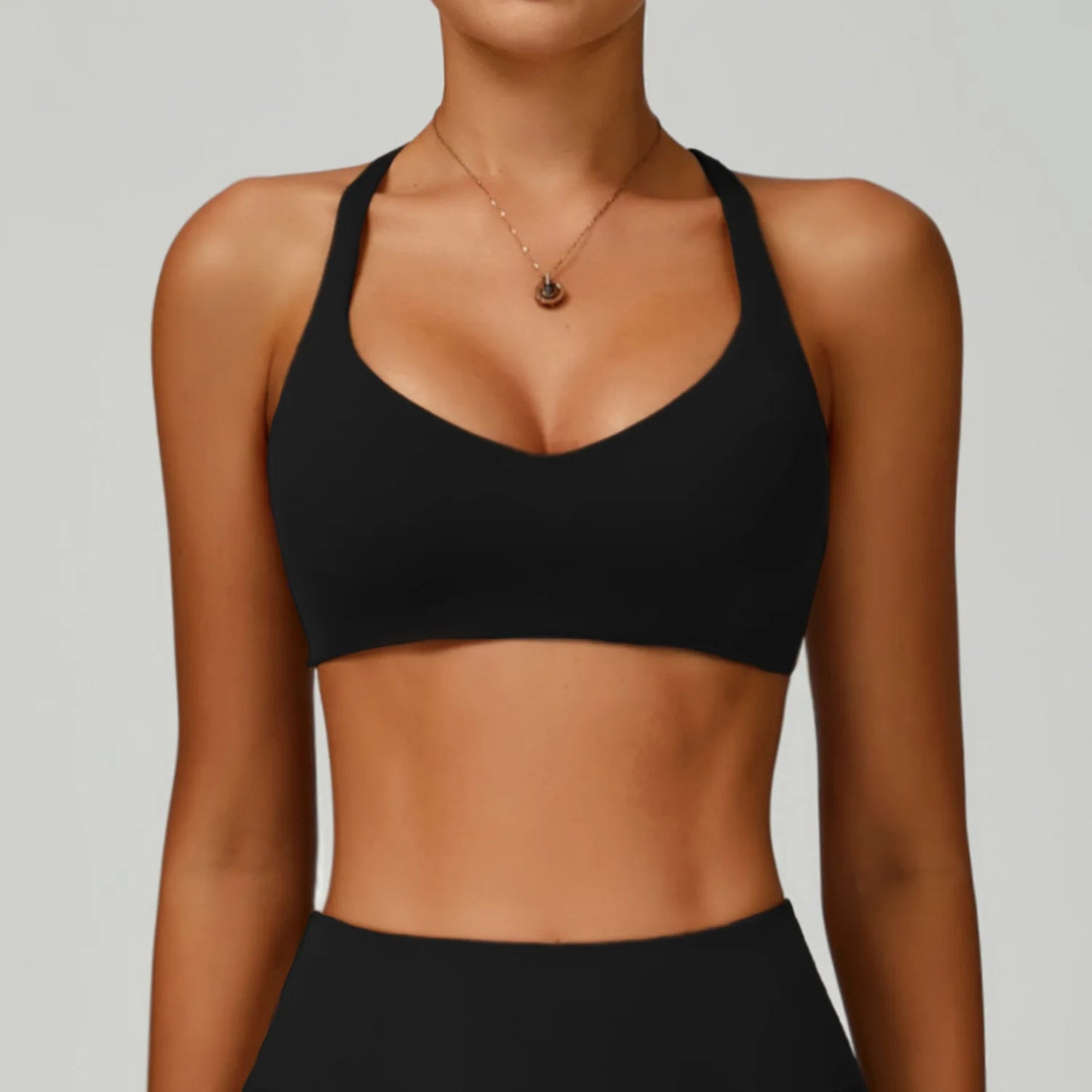 Women’s Cross Back High-Impact Sports Bra – Shockproof Halter Neck Gym & Yoga Bra