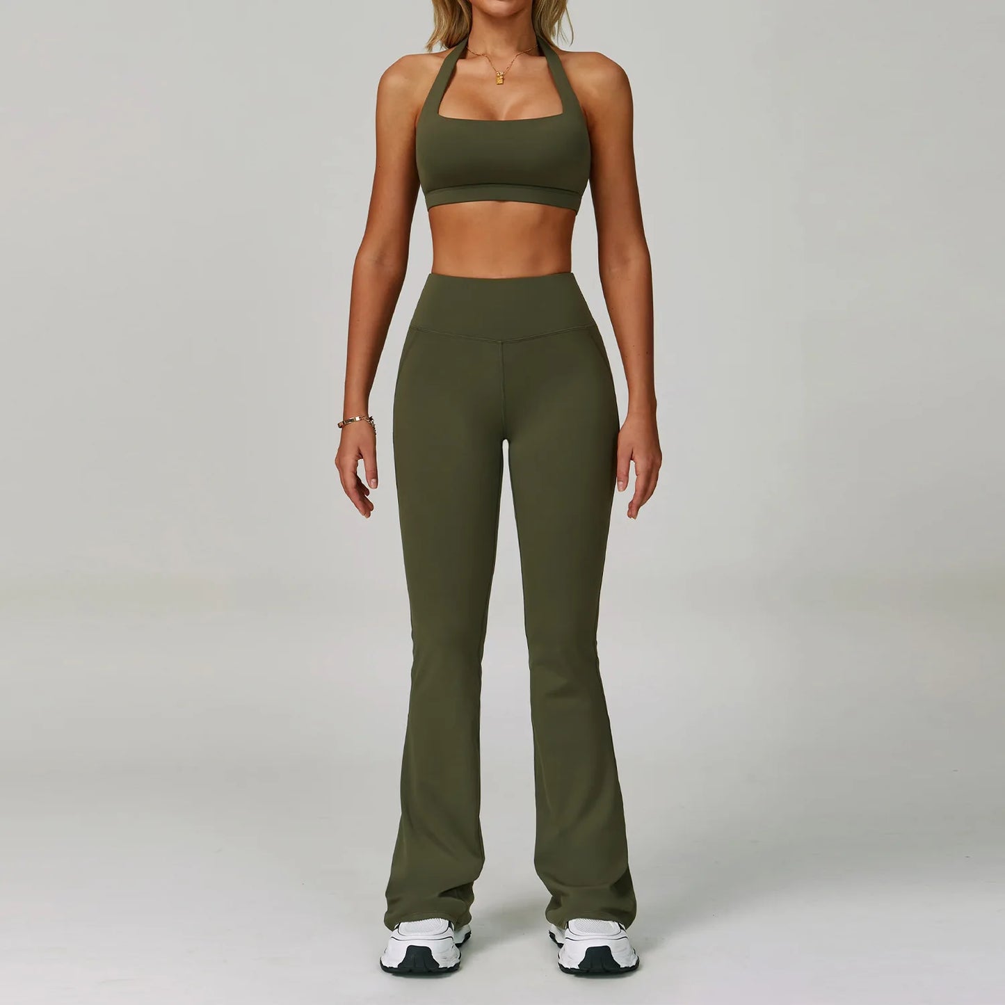 Yoga Set Women's Sportswear Yoga Suit Sports Top High Waist Leggings Two Piece Workout Clothes Fitness Gym Sets Athletic Wear