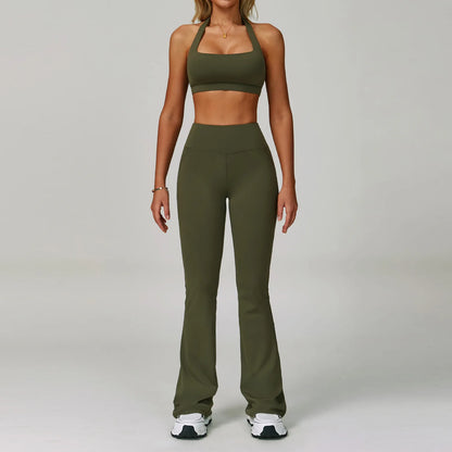 Yoga Set Women's Sportswear Yoga Suit Sports Top High Waist Leggings Two Piece Workout Clothes Fitness Gym Sets Athletic Wear