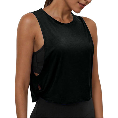 Women’s Sleeveless Breathable Workout Tank Top – Lightweight Yoga & Gym Crop Vest