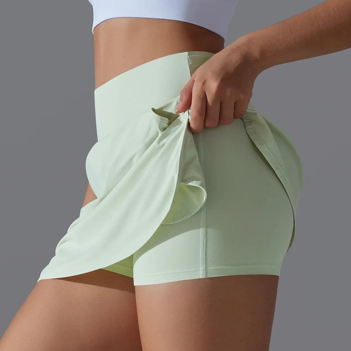 Women’s Athletic Tennis Skirt with Pockets – Built-In Shorts Skort