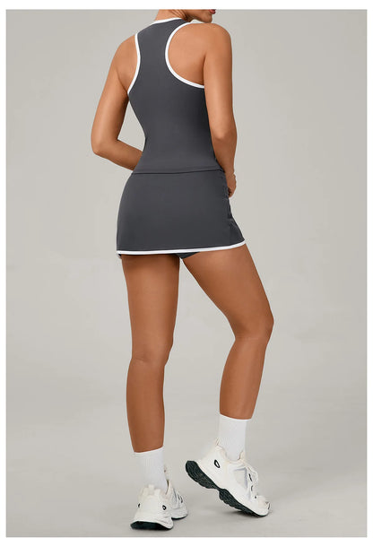 Women’s Athletic Skirt Set – Breathable Quick-Dry Tennis, Yoga & Running Outfit