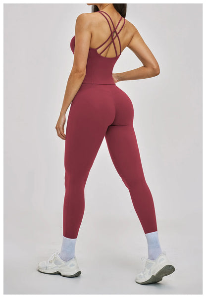 Women’s 2PCS Yoga Set – High Waist Leggings & Sports Bra Gym Workout Outfit