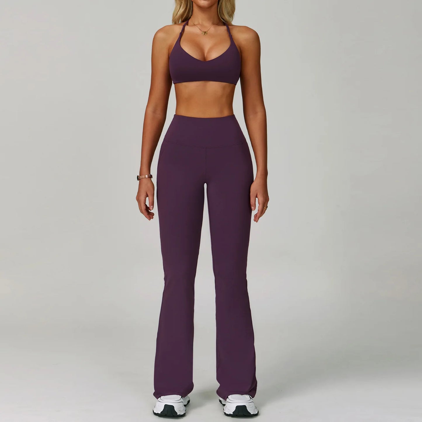 Yoga Set Women's Sportswear Yoga Suit Sports Top High Waist Leggings Two Piece Workout Clothes Fitness Gym Sets Athletic Wear